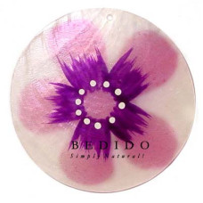 Embossed Hand Painted Shell Natural Pendant