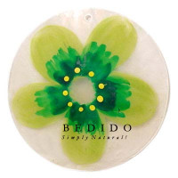 Embossed Hand Painted Shell Natural Pendant