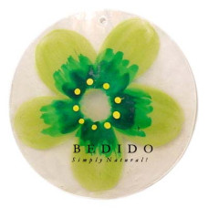Embossed Hand Painted Shell Natural Pendant