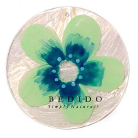 Embossed Hand Painted Shell Natural Pendant