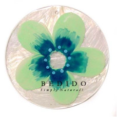 Embossed Hand Painted Shell Natural Pendant