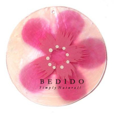 Embossed Hand Painted Shell Natural Pendant