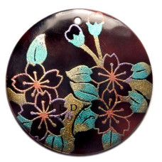 ROUND 40MM BLACKTAB W/ Hand Painted Pendant