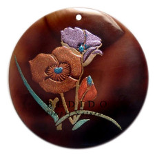 ROUND 40MM BLACKTAB W/ Hand Painted Pendant