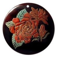 ROUND 40MM BLACKTAB W/ Hand Painted Pendant