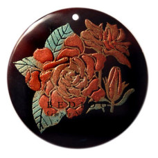 ROUND 40MM BLACKTAB W/ Hand Painted Pendant