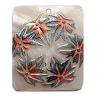 RECTANGULAR 45MMX35MM KABIBE SHELL Hand Painted Pendant