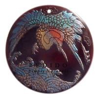 ROUND 40MM BLACKTAB W/ Hand Painted Pendant
