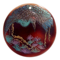 ROUND 40MM BLACKTAB W/ Hand Painted Pendant