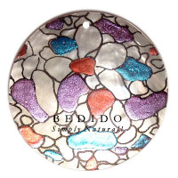 ROUND 40MM HAMMERSHELL W/ Hand Painted Pendant