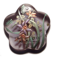 SCALLOP 35MM TRANSPARENT VIOLET Hand Painted Pendant