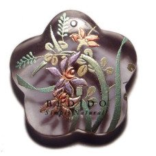 SCALLOP 35MM TRANSPARENT VIOLET Hand Painted Pendant