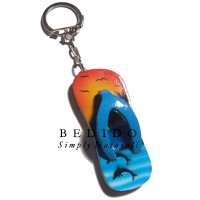 60mmx27mm colorful beach slippers Key Chain