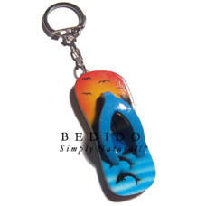 60mmx27mm colorful beach slippers Key Chain
