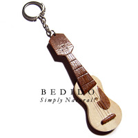100mmx30mm polished wooden guitar Key Chain