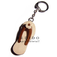 60mmx25mm polished wooden beach Key Chain