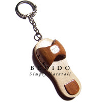 65mmx28mm polished wooden beach Key Chain