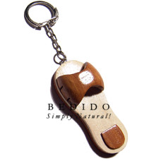 65mmx28mm polished wooden beach Key Chain