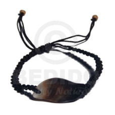 Black Macrame Blacklip Shell Id Bracelet