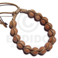 Palmwood Round Wood Beads in Macrame Beige
