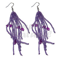 Dangling Lavender Glass Beads with Resin Nuggets