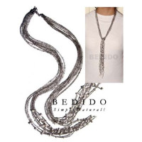 Scarf Necklace Made Of Natural Beads
