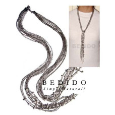 Scarf Necklace Made Of Natural Beads
