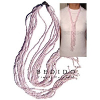 Scarf Necklace Made Of Natural Beads