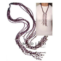 Scarf Necklace Made Of Natural Beads