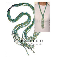 Scarf Necklace Made Of Natural Beads