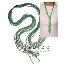 Scarf Necklace Made Of Natural Beads