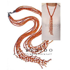Scarf Necklace Made Of Natural Beads