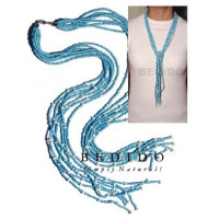 Scarf Necklace Made Of Natural Beads