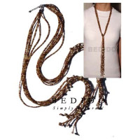Scarf Necklace Made Of Natural Beads