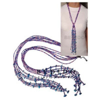 Scarf Necklace Made Of Natural Beads