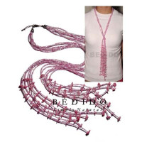 Scarf Necklace Made Of Natural Beads