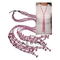 Scarf Necklace Made Of Natural Beads