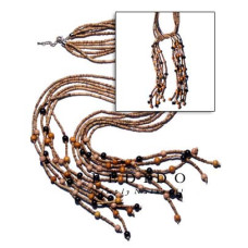 Scarf Necklace Made Of Natural Beads