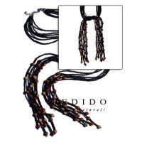 Scarf Necklace Made Of Natural Beads