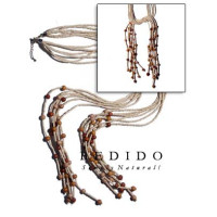 Scarf Necklace Made Of Natural Beads