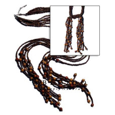 Scarf Necklace Made Of Natural Beads