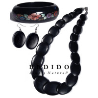 stained black wood jewelry Set Jewelry