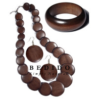 stained brown wooden jewelry Set Jewelry