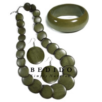 stained green wood jewelry Set Jewelry