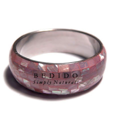 pink kabibe shell blocking Shell Bangles