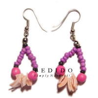 Natural Beads Dangling Earrings