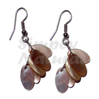 Dangling 5 Pcs. 15mmx12mm Brownlip Ovals