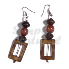 Dangling 30mmx20mm Rectangular Laminated Golden Amber Kabibe