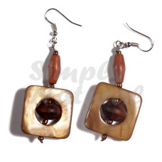 Dangling 25mmx25mm Square Laminated Golden Amber Kabibe
