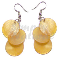 Dangling 3Pcs. Round 15mm Orange Hammershell